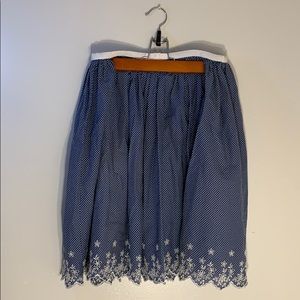 Blue and White Polka Dot Skirt